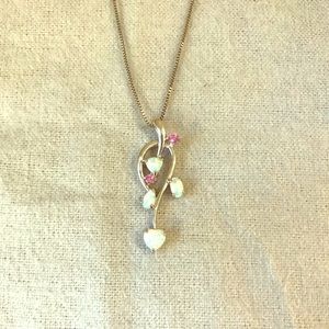 Opal and amethyst sterling silver necklace